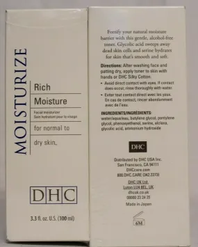 2 Pack DHC Tone Soothing Lotion Toner 6 oz. & Facial Moisturize 3.3 oz. Dry Skin