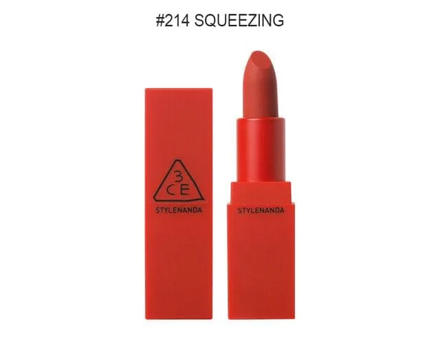 3CE Matte Red Recipe Lip Colour No 214 Squeezing