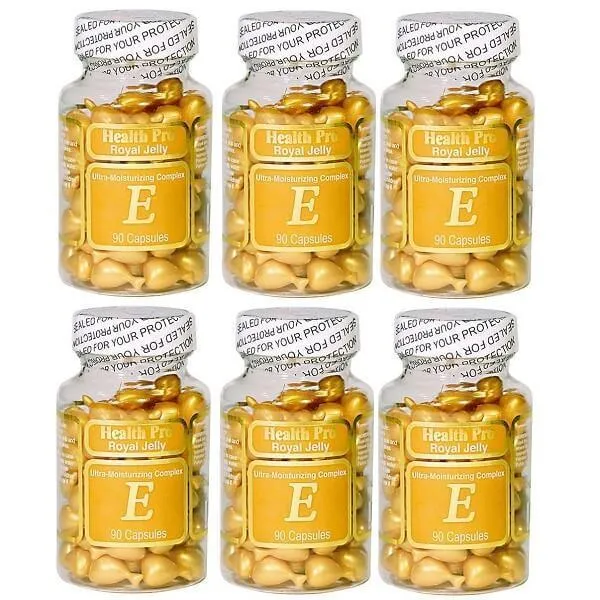 6 Bottles Nu-Health Royal Jelly Vitamin E Skin Oil Moisture Complex (90 Caps)