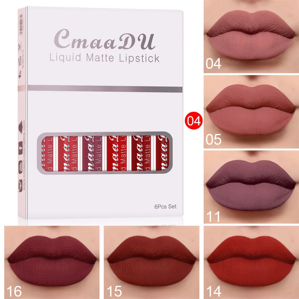 6pcs Matte Non-Stick Lip Gloss