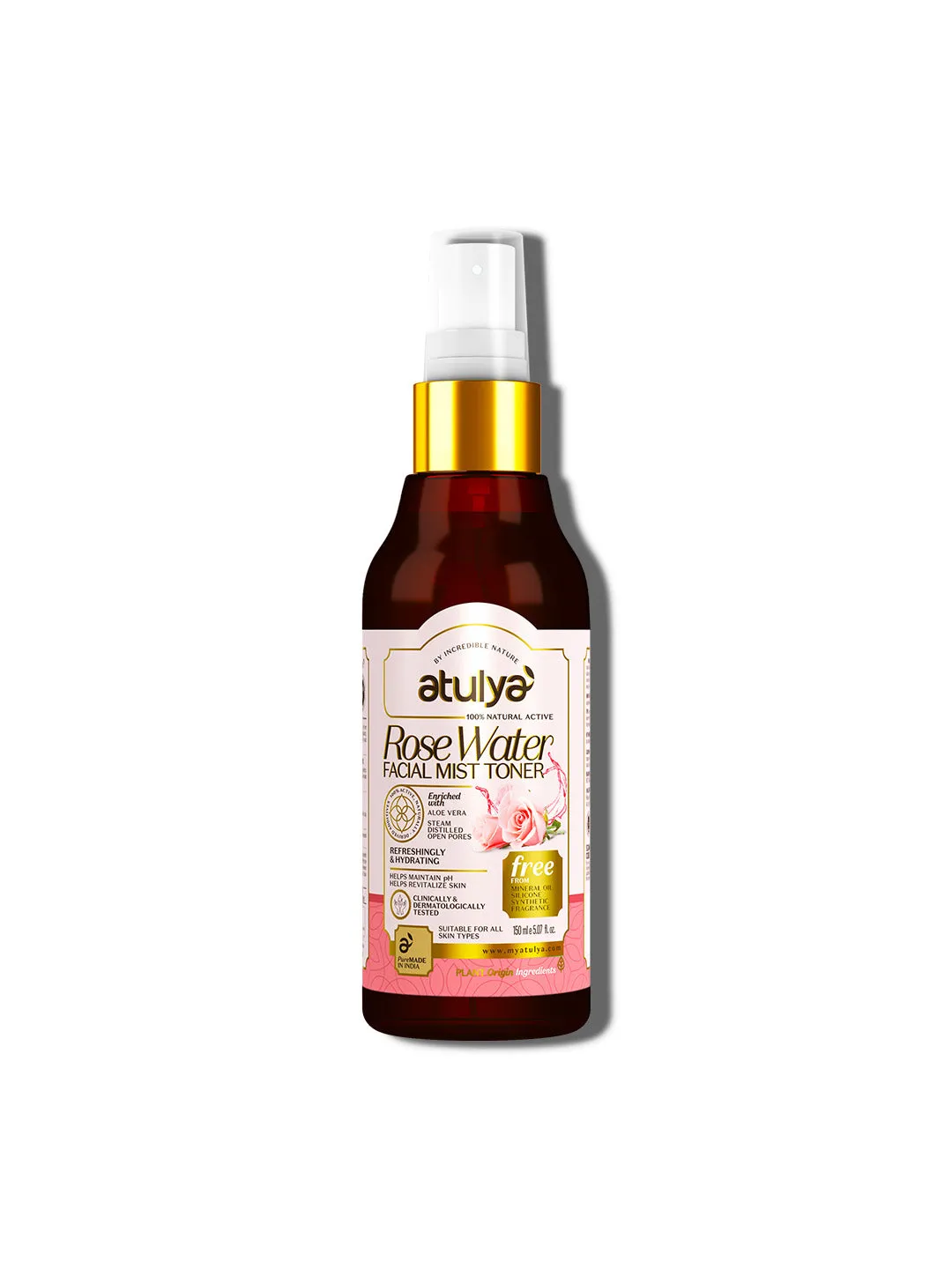 atulya Rose Water Facial Mist Toner - 150ml (Buy 5 Products & Get Rs.500 Off)