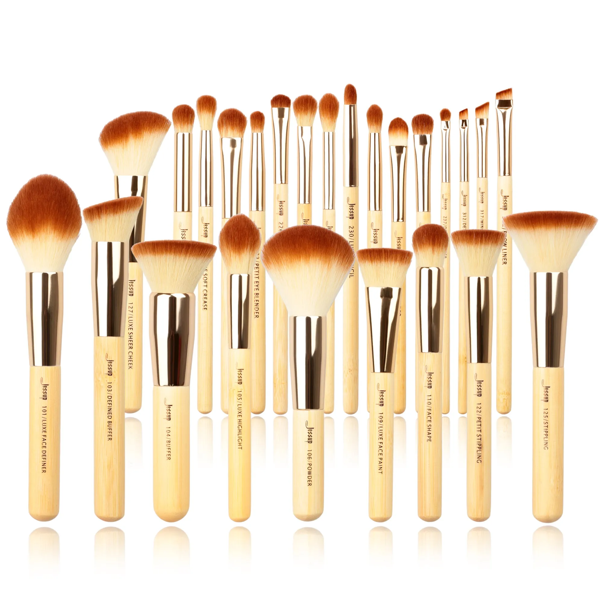 Bamboo Whole Makeup Brush Set Collection