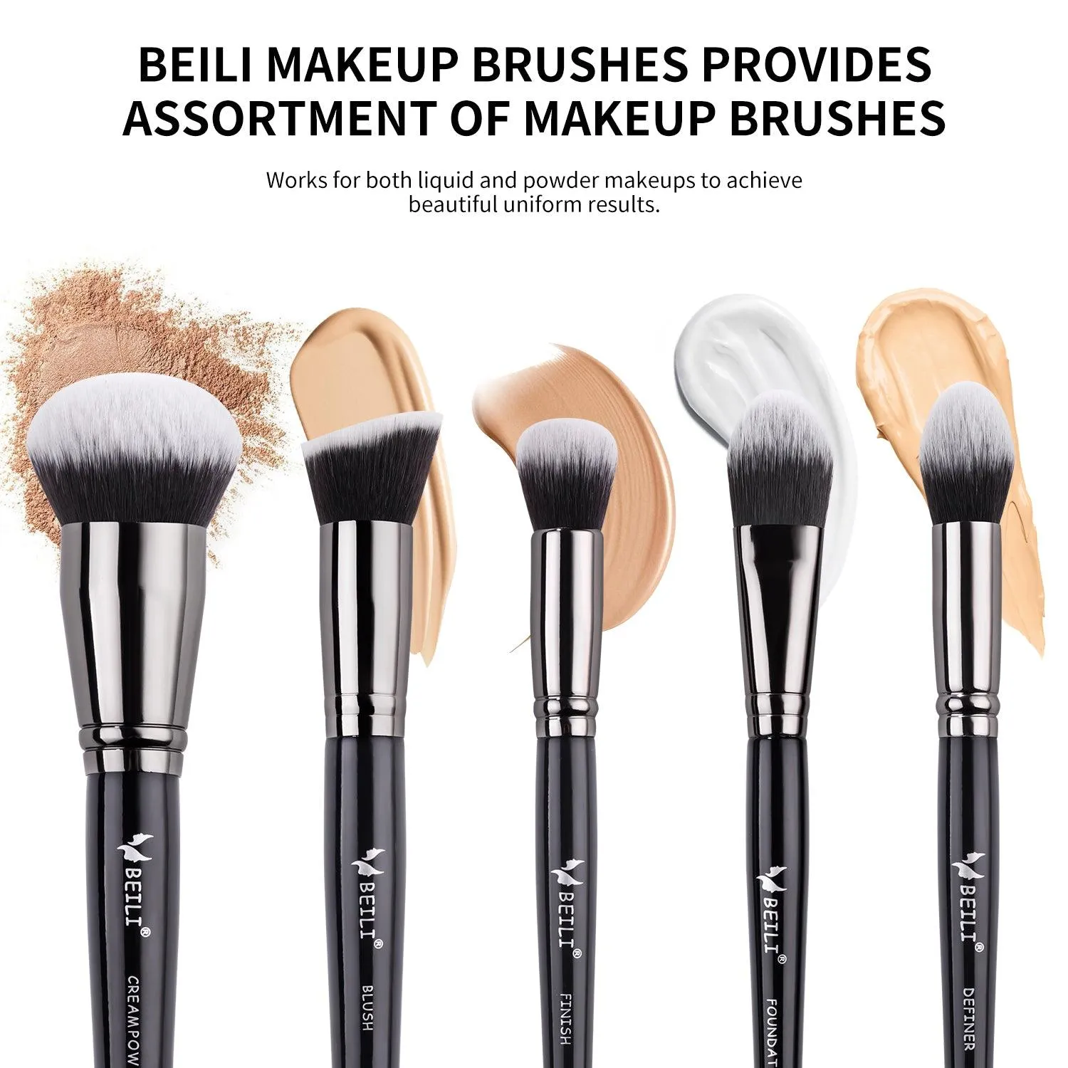 BEILI 25Pcs Complete Makeup Brush Set BX-S25