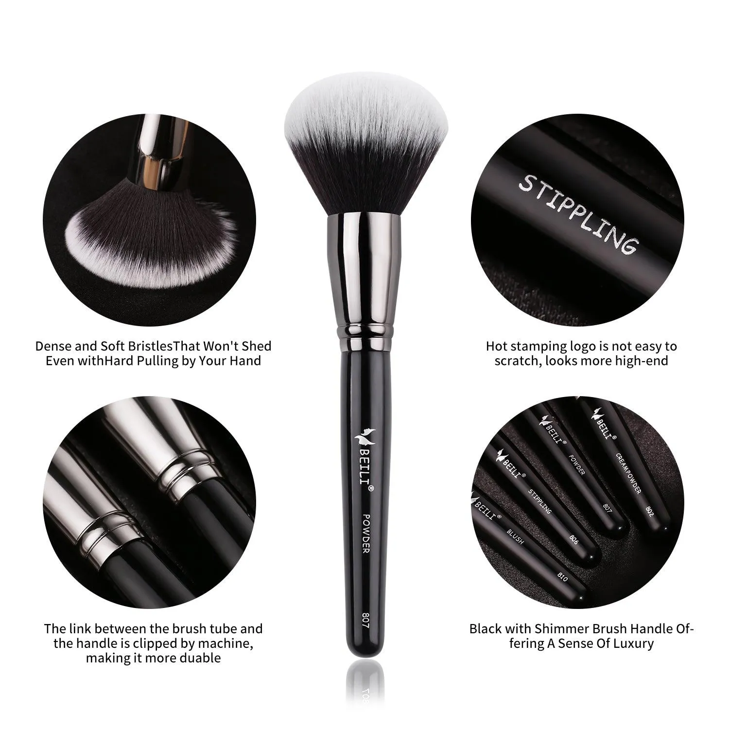 BEILI 25Pcs Complete Makeup Brush Set BX-S25