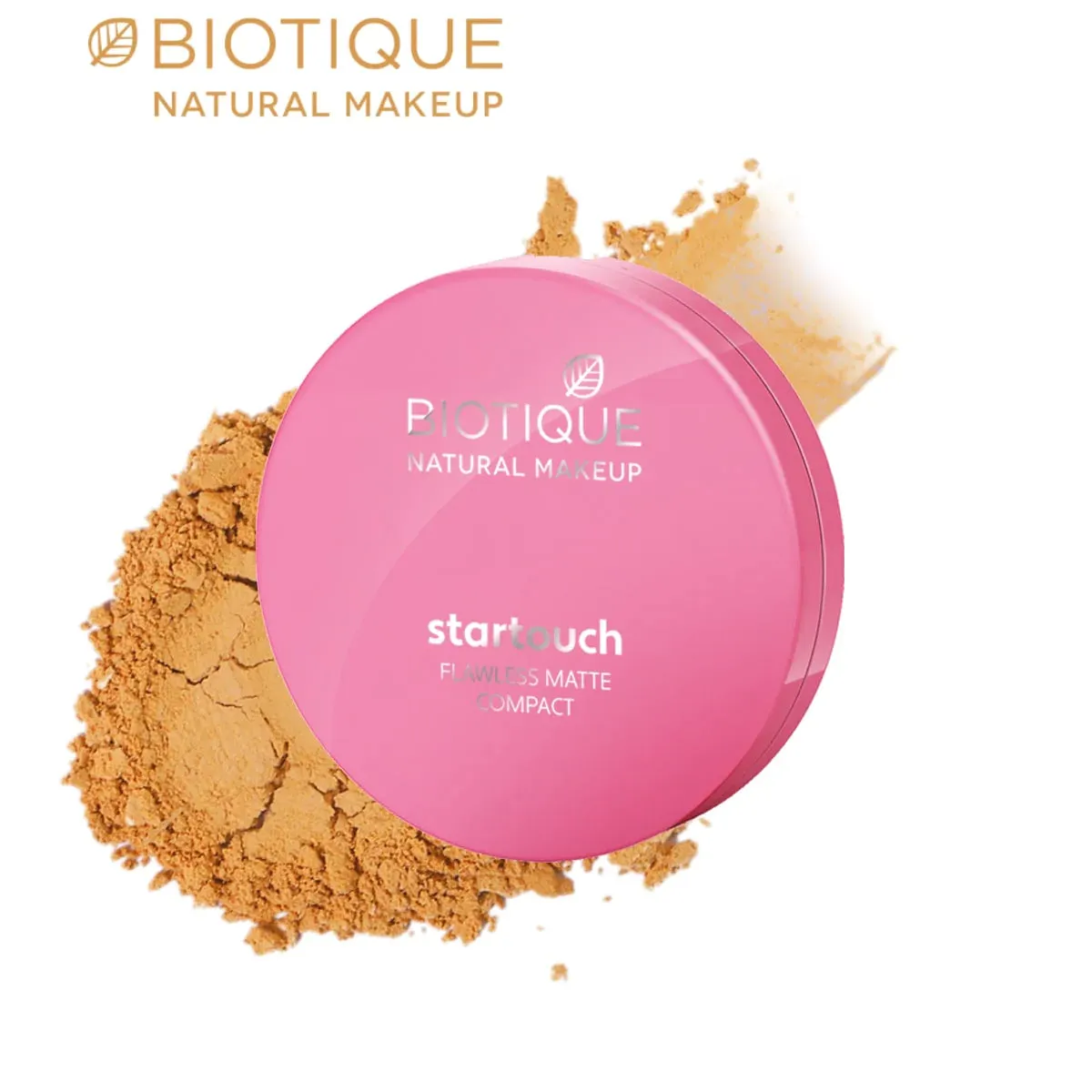 Biotique Natural Makeup Startouch Flawless Matte Compact, Tawny Nutmeg, 9g