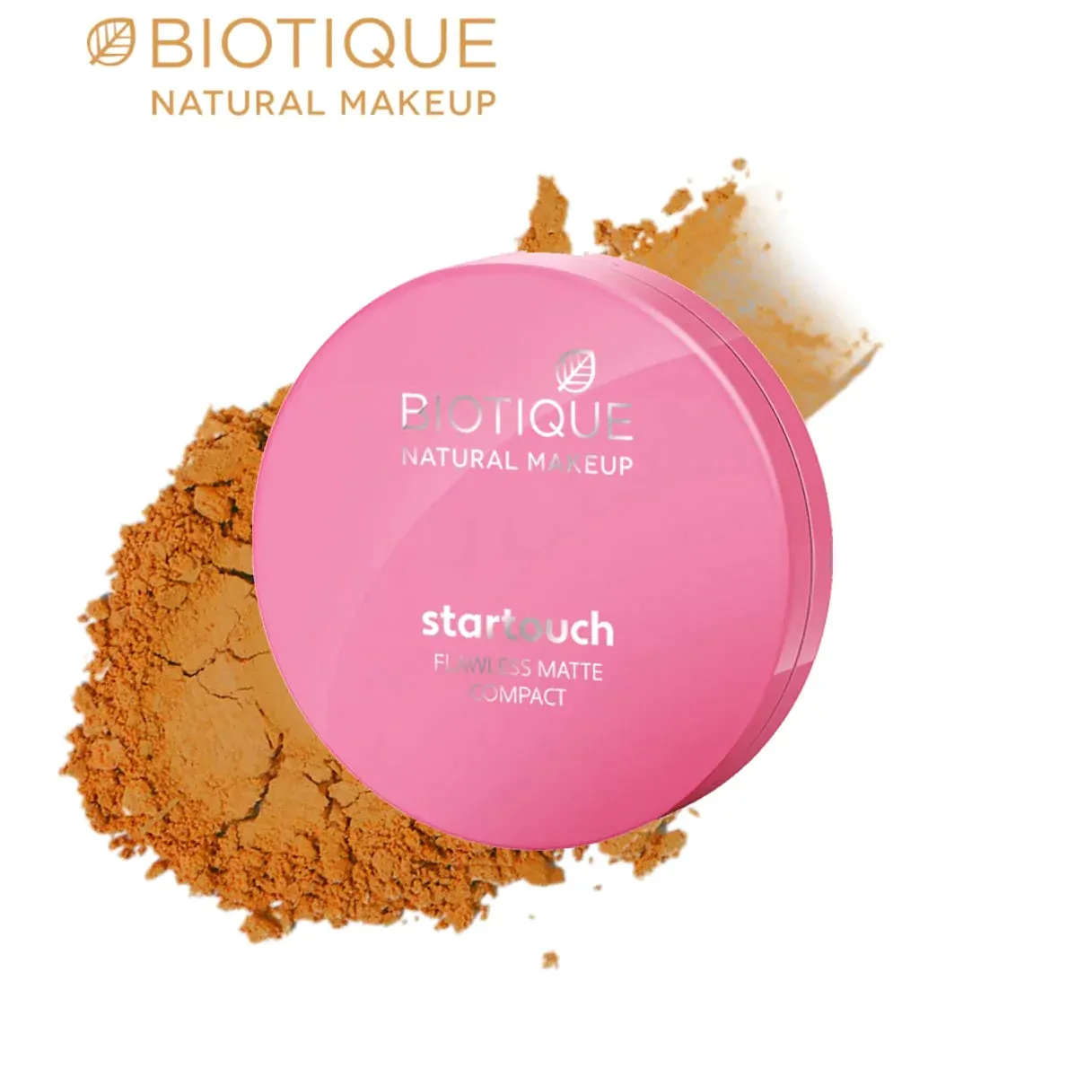 Biotique Natural Makeup Startouch Flawless Matte Compact, Tawny Nutmeg, 9g