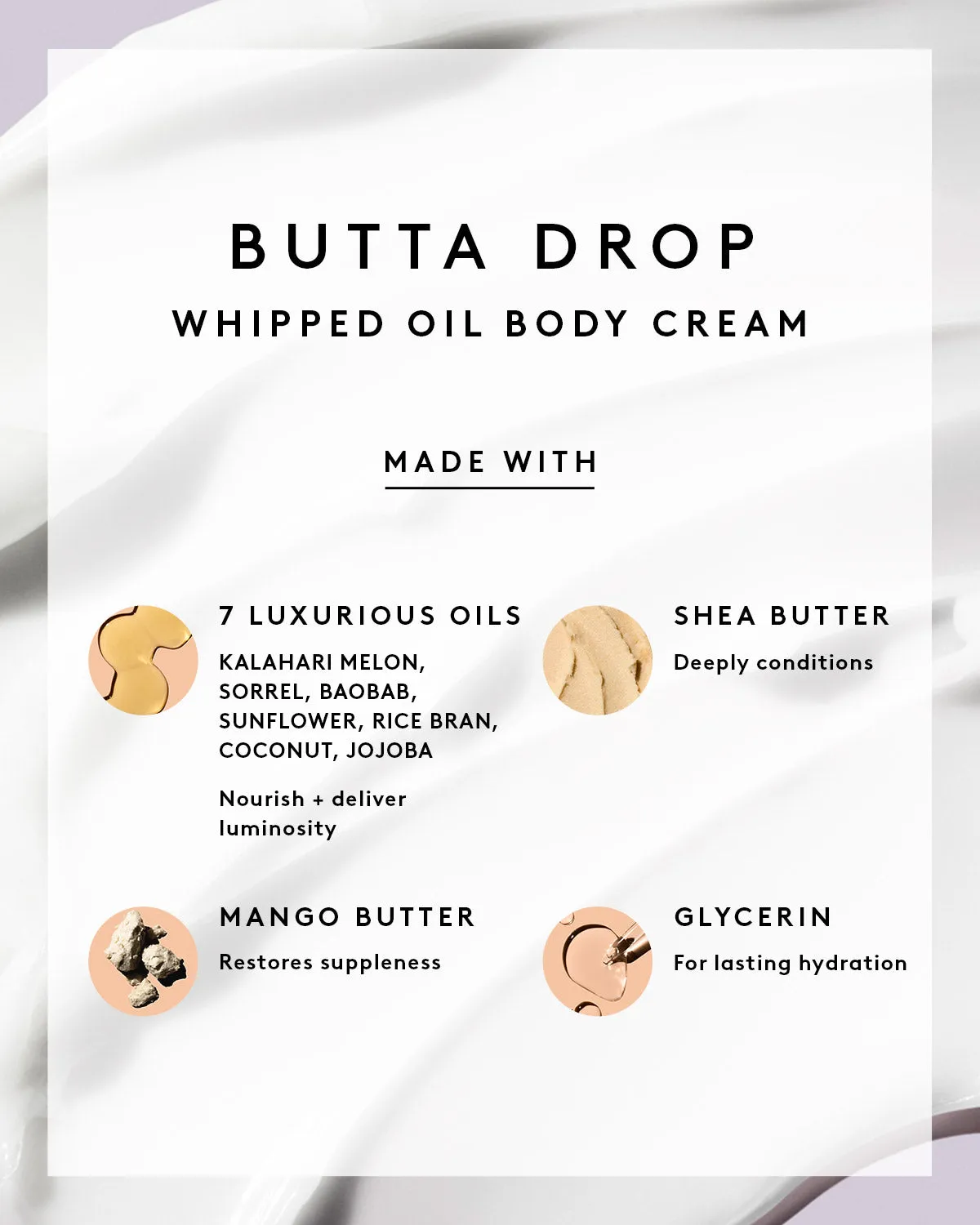 Butta Drop Mini Whipped Oil Body Cream with Tropical Oils   Shea Butter