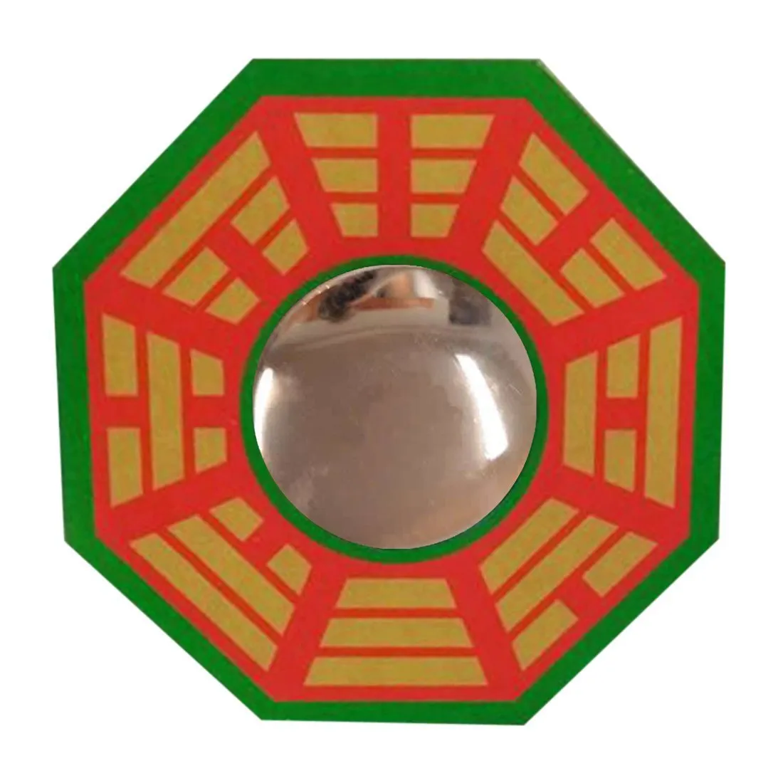 Convex Mirror Feng Shui Pakua Vastu Bagua Wall Hanging Framed Pa KUA Mirror for Home Office Main Door (15 Cm)