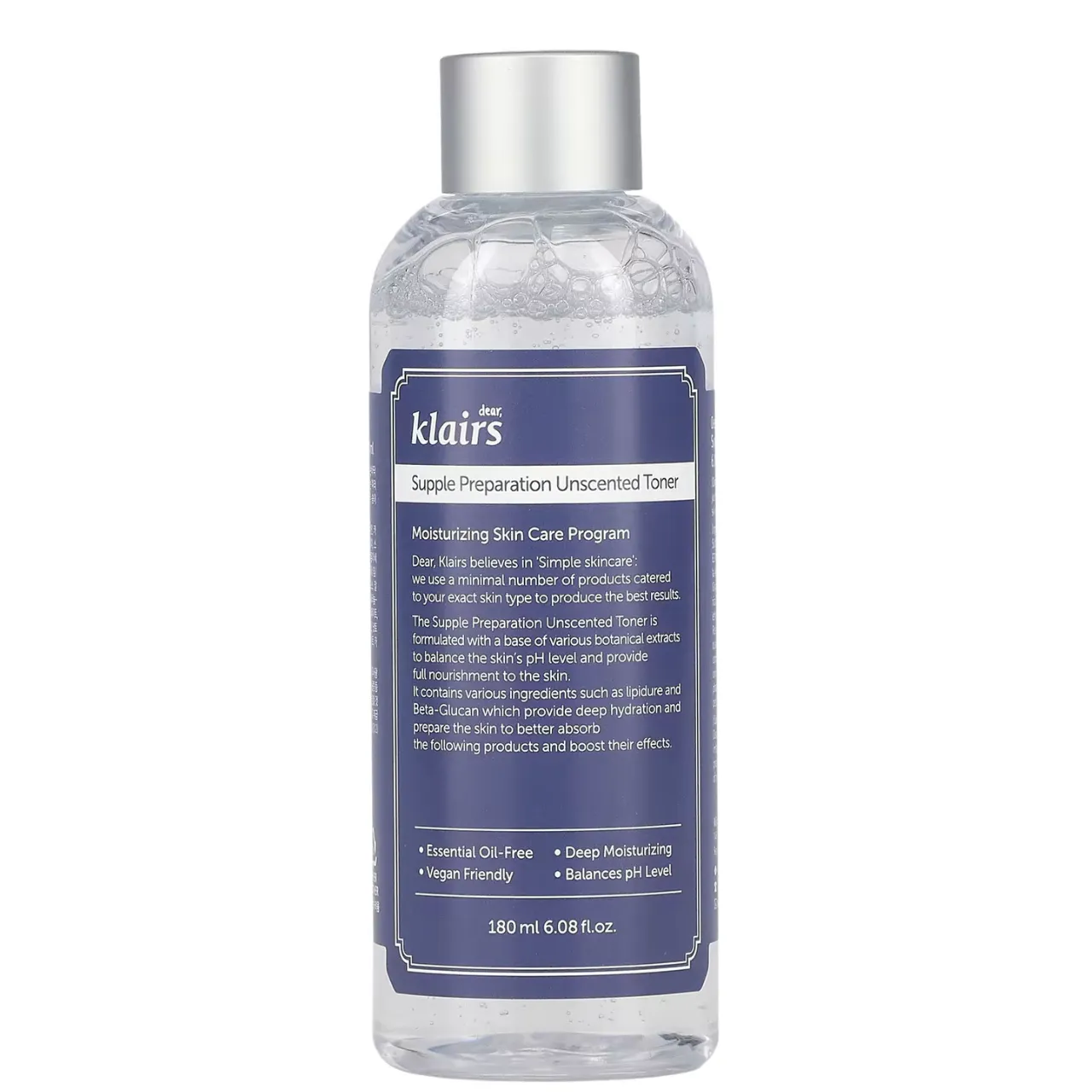 Dear Klairs Supple Preparation Unscented Toner | Fragrance-Free Hydration for Sensitive Skin