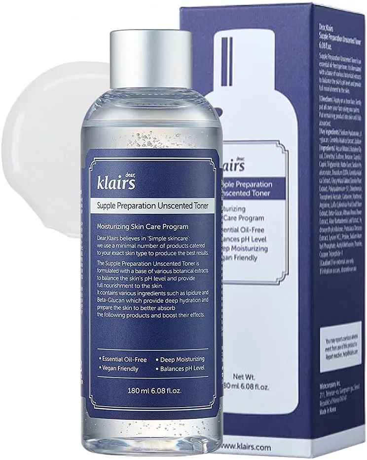 Dear Klairs Supple Preparation Unscented Toner | Fragrance-Free Hydration for Sensitive Skin