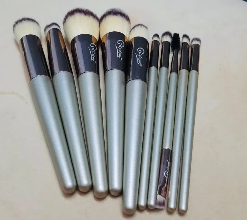 Golden Luxe Brush Set (10 piece Brush Set with bag)