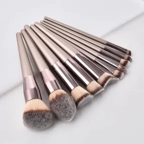 Hot Champagne Makeup Brushes Set for Women Beauty Tools