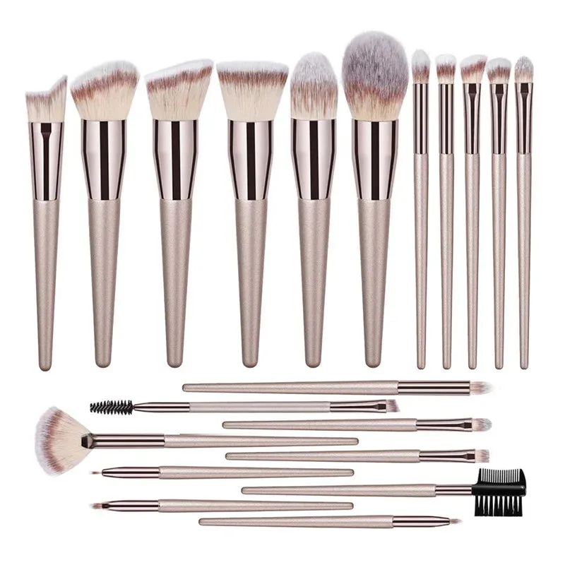 Hot Champagne Makeup Brushes Set for Women Beauty Tools