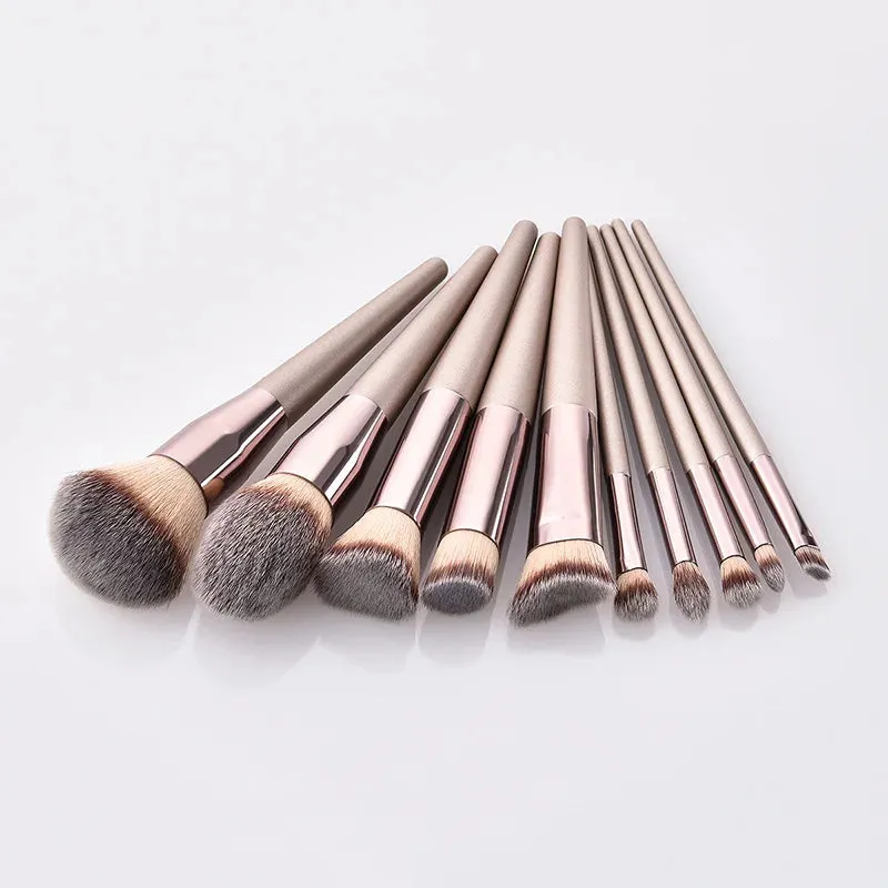 Hot Champagne Makeup Brushes Set for Women Beauty Tools