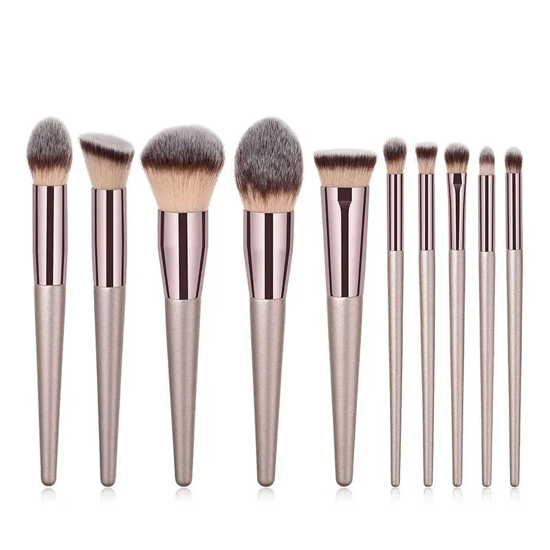 Hot Champagne Makeup Brushes Set for Women Beauty Tools