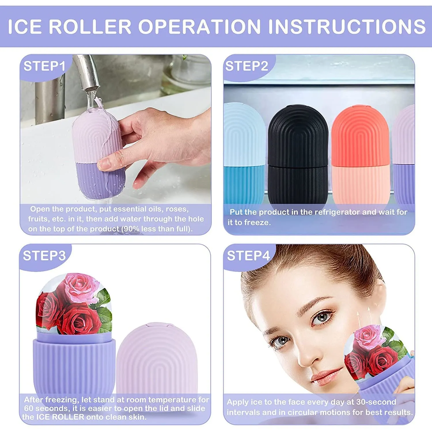 Ice Face Roller for Eyes, Neck Massage Remove Dark Circle