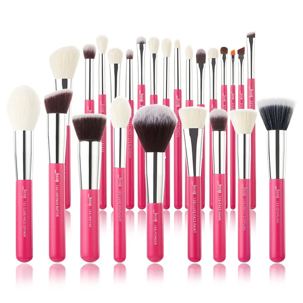 Individual 25Pcs Makeup Brush Kit Pink T195