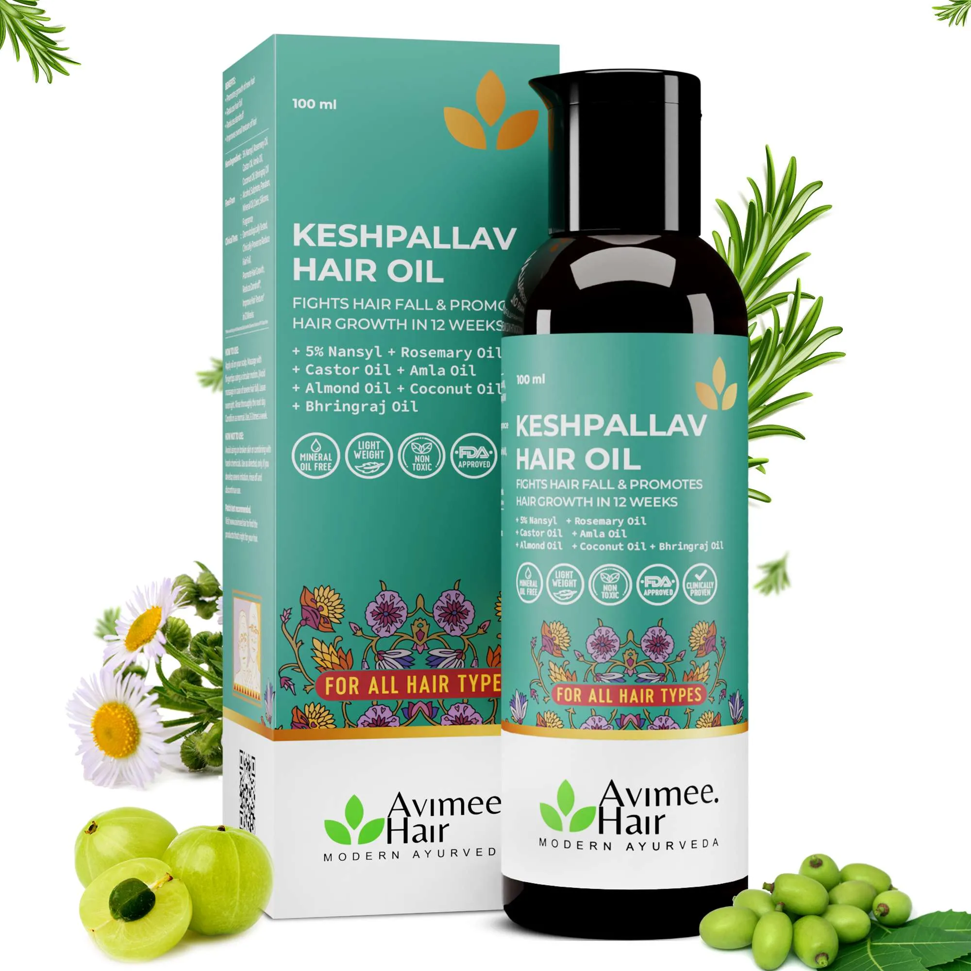 Keshpallav Hair Oil and Scalptone Hair Growth Serum, Super Saver Combo