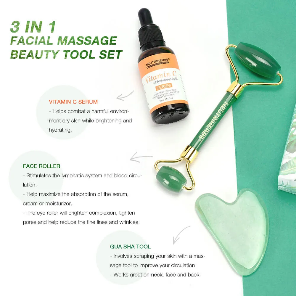 Neutriherbs Jade Facial Massager Beauty Set With Serum