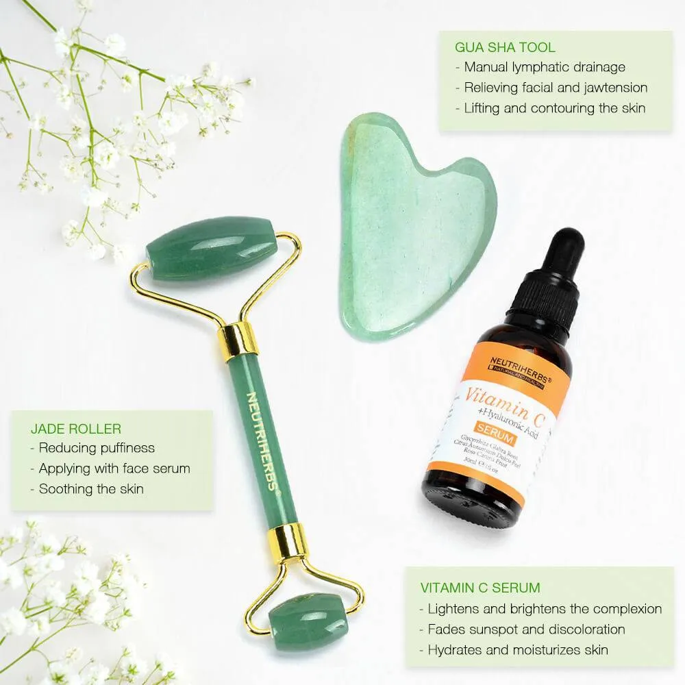 Neutriherbs Jade Facial Massager Beauty Set With Serum