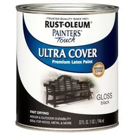 Painter's Touch Gloss Premium Latex Paint, Black, 1-Qt.