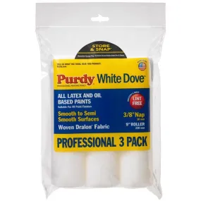 Purdy White Dove Woven Fabric 9 in. W X 3/8 in. Paint Roller Cover 3 pk