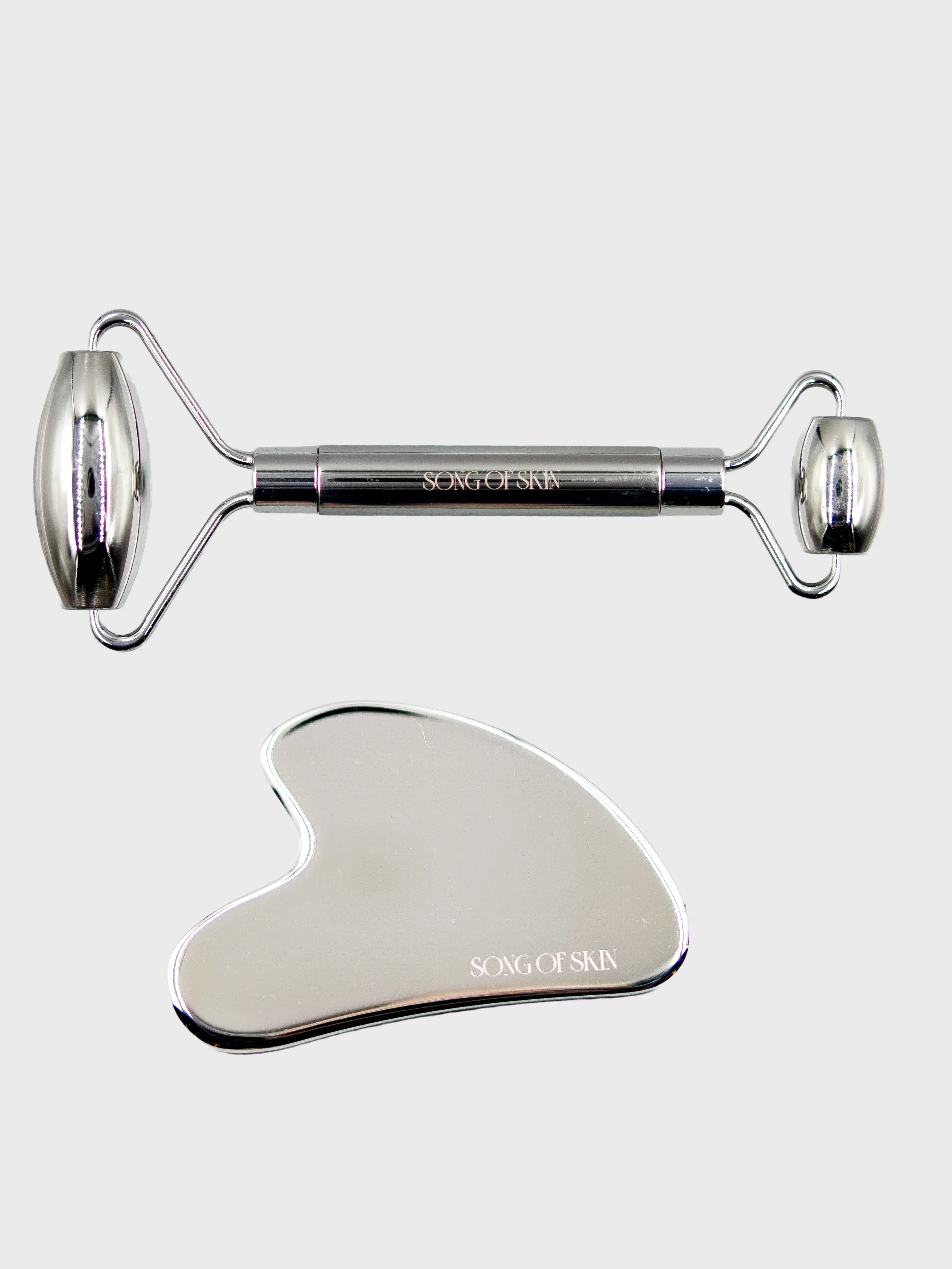 Song Of Skin Labs - Stainless Steel Gua Sha   Roller Set