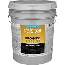 Valspar® Pro-Hide® Gold Ultra Interior Self-Priming Paint Flat 5 Gallon Super One Coat White (5 Gallon, Super One Coat White)