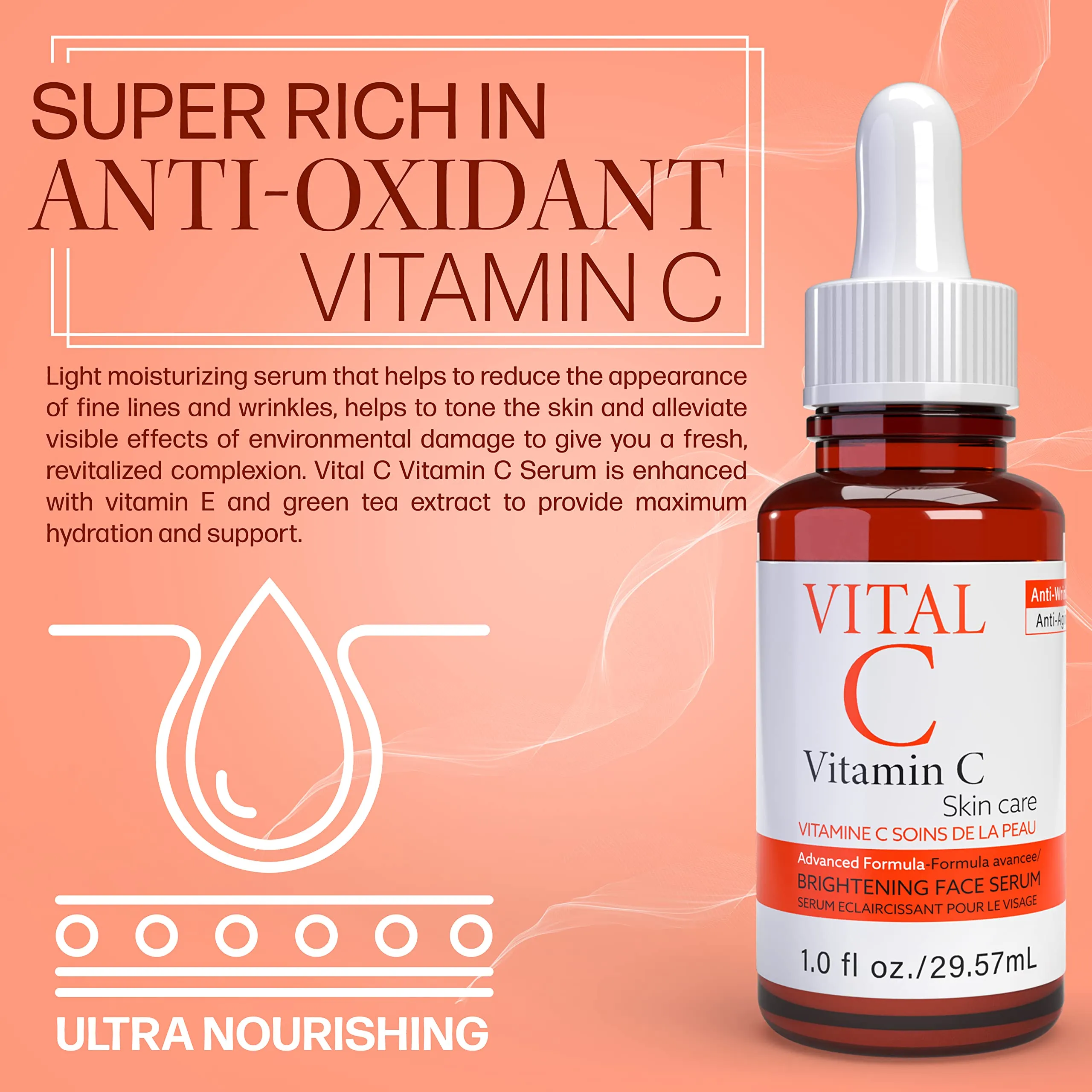 Vital-C Vitamin C Serum for Face, 1 Oz (Pack of 2)